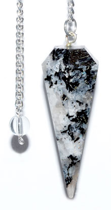 6-sided Rainbow Moonstone pendulum